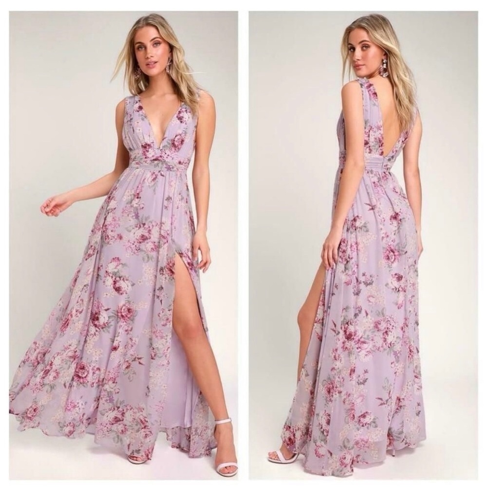 Lulu’s lavender floral print dress size S - NWT’s wedding guest dress